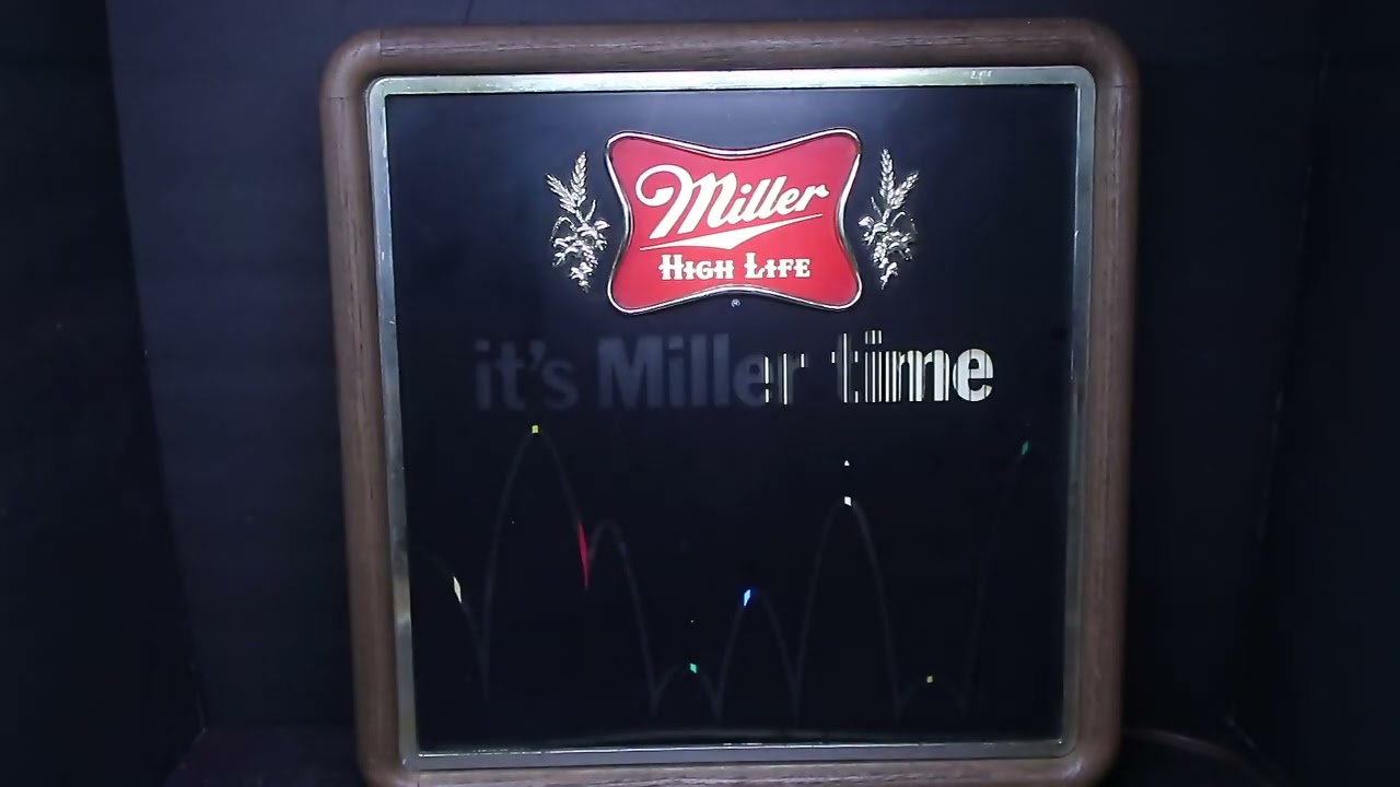 1982 Miller High Life Beer Bouncing Ball Motion Sign Bar Light It's Miller Time