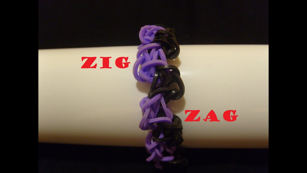 Bracelet elastique ZigZag, tuto francais facile, rainbow loom bands