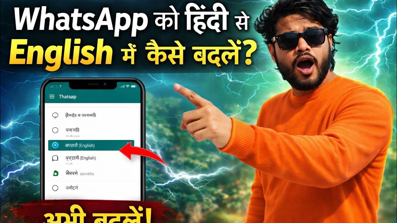 WhatsApp Hindi Se English Kaise Kare? 😲 | 1 Minute Trick 🔥#whatsapp