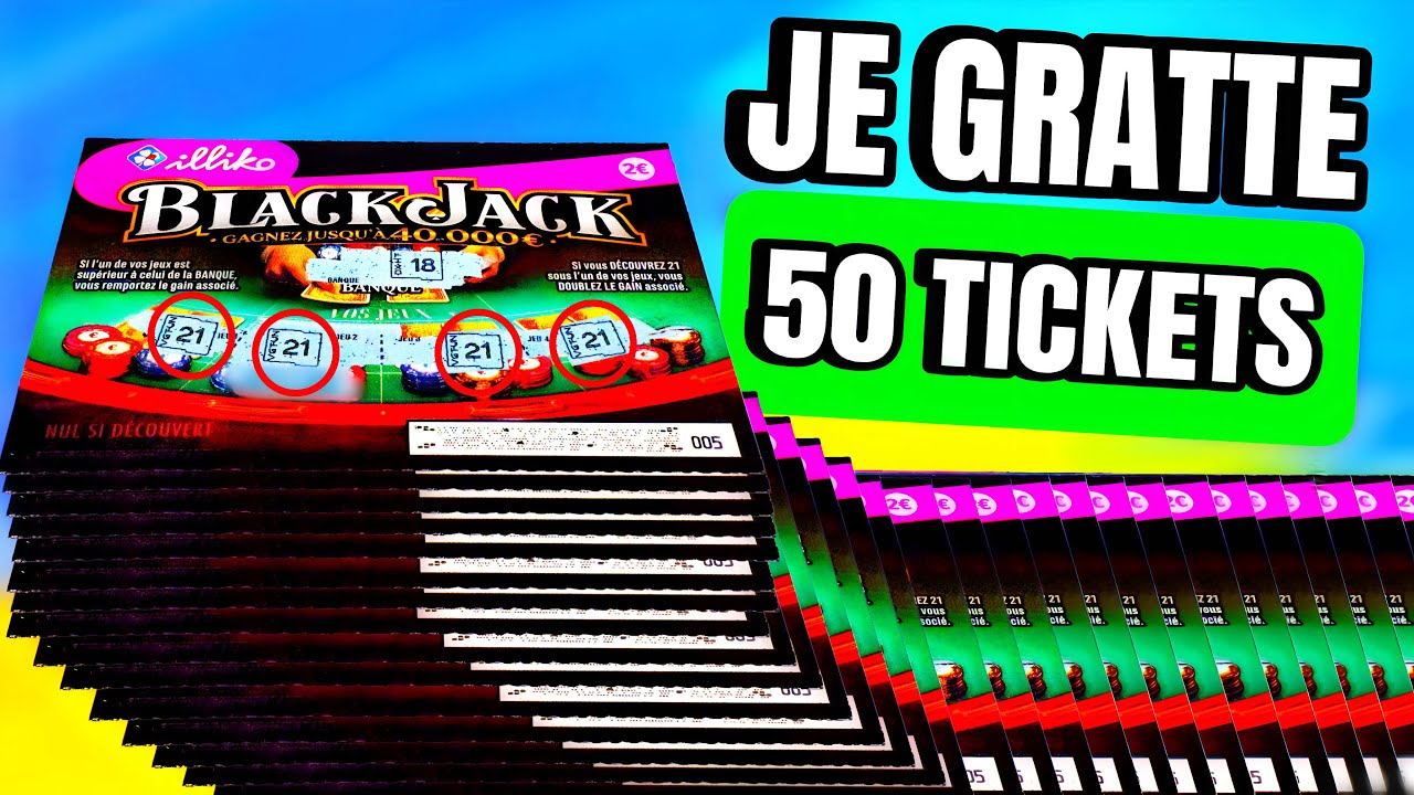 Grattage de 100€ de tickets BLACKJACK FDJ 🃏 50 tickets grattés… gros gain à la fin ?! 💰😱