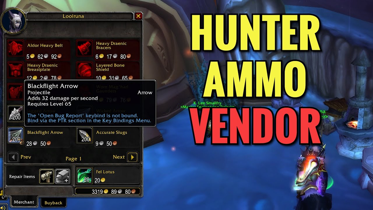 Telredor Hunter Ammo Vendor (WoW TBC)