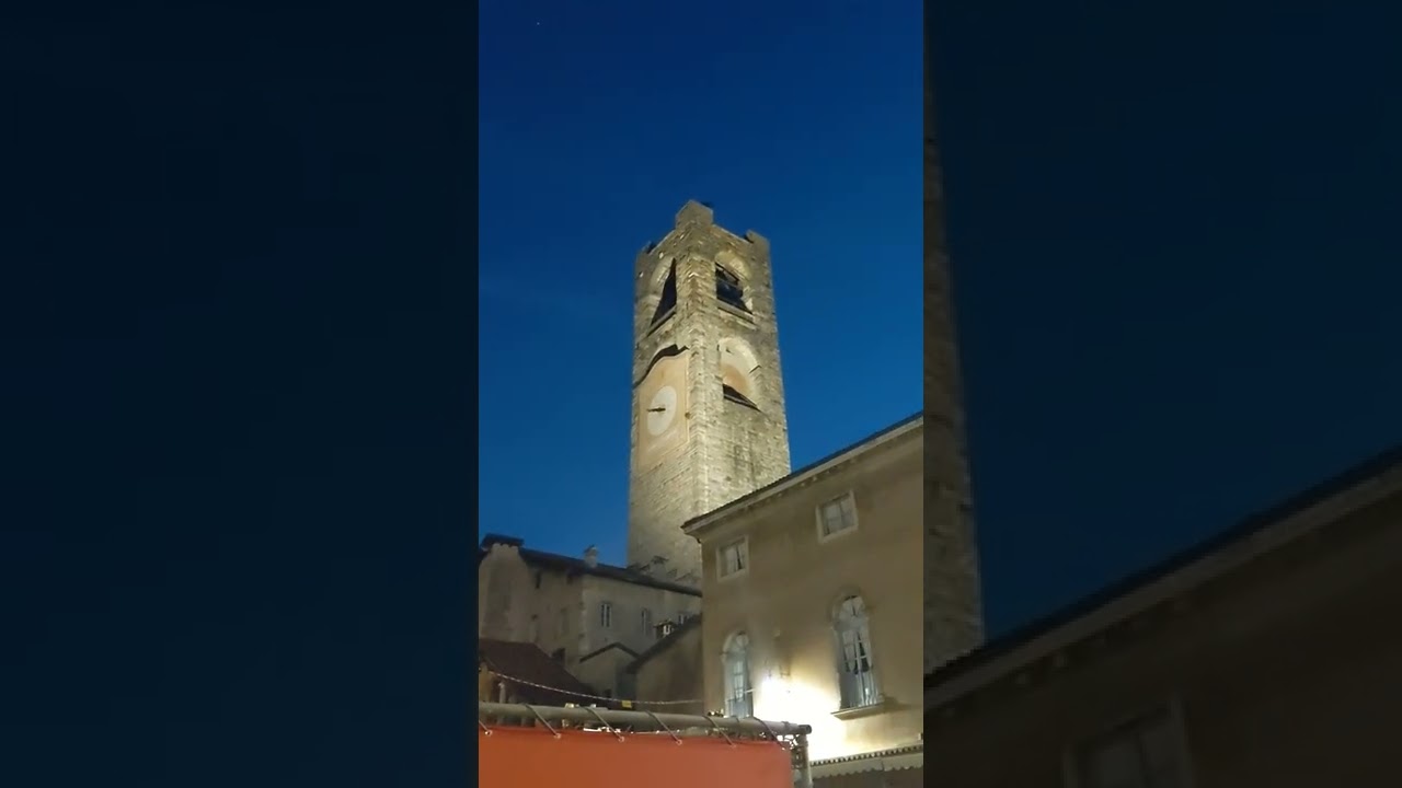 The nightly bells at Piazza Vecchia, Bergamo, Italy