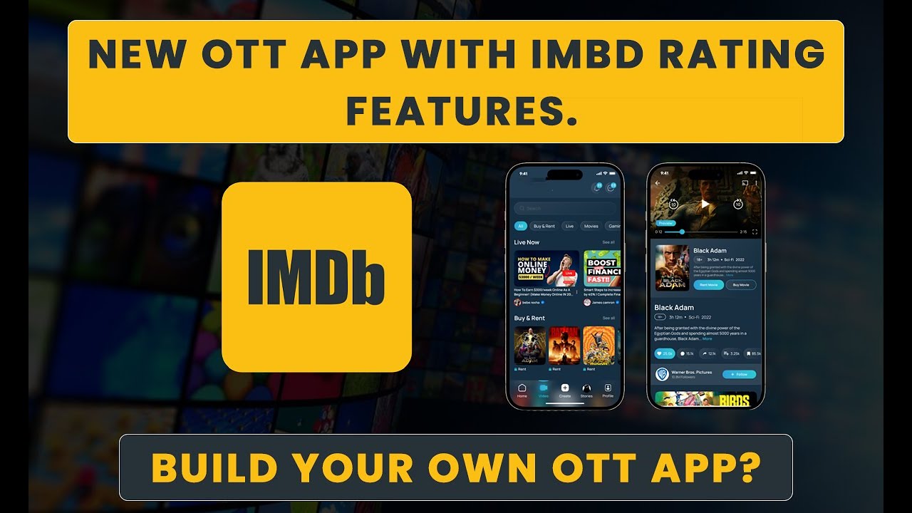 New Ott App with IMBD Rating Features | How to Create an OTT App? #ott