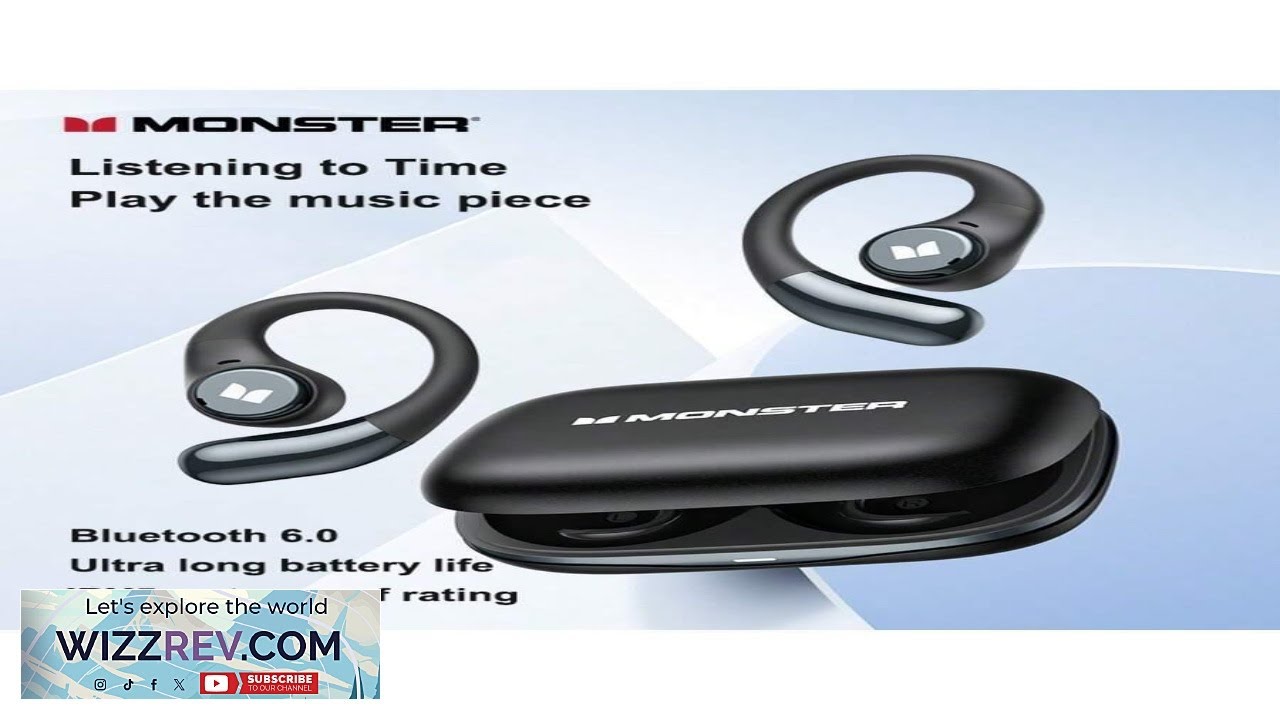 Monster Open Ear AC336 Wireless Bluetooth 6.0 Earbuds With Stereo Sound ENC