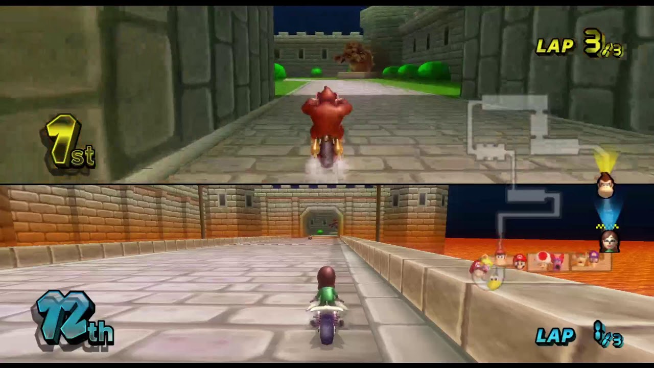 Mario Kart Wii Ariel Loses to Donkey Kong in Mirror Cups