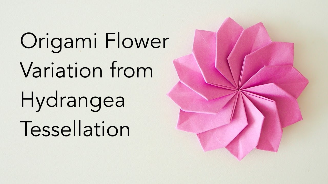 Origami Flower Variation from Hydrangea Tessellation Tutorial