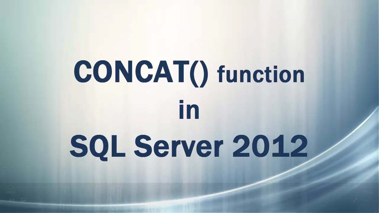 Функция CONCAT() в SQL Server 2012