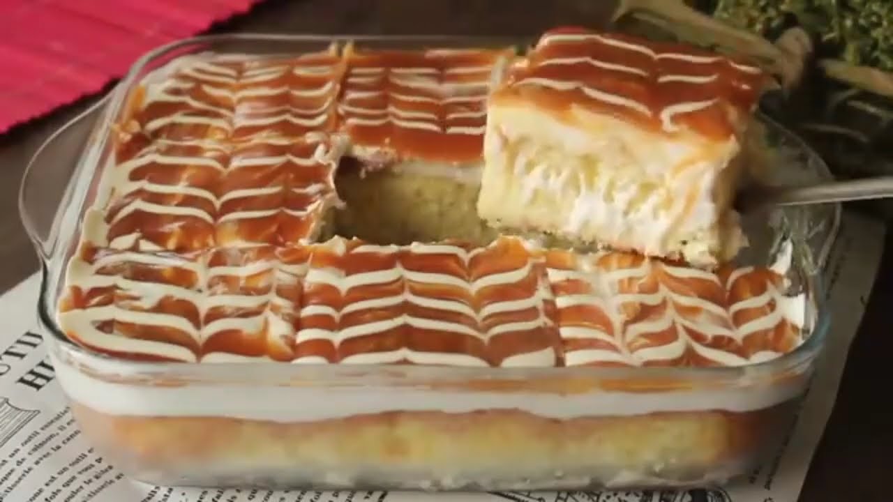 Turkish Cake Recipe l Easy Tres Leches Cake Recipe  / Moist milk dessert Recipe l With Caramel
