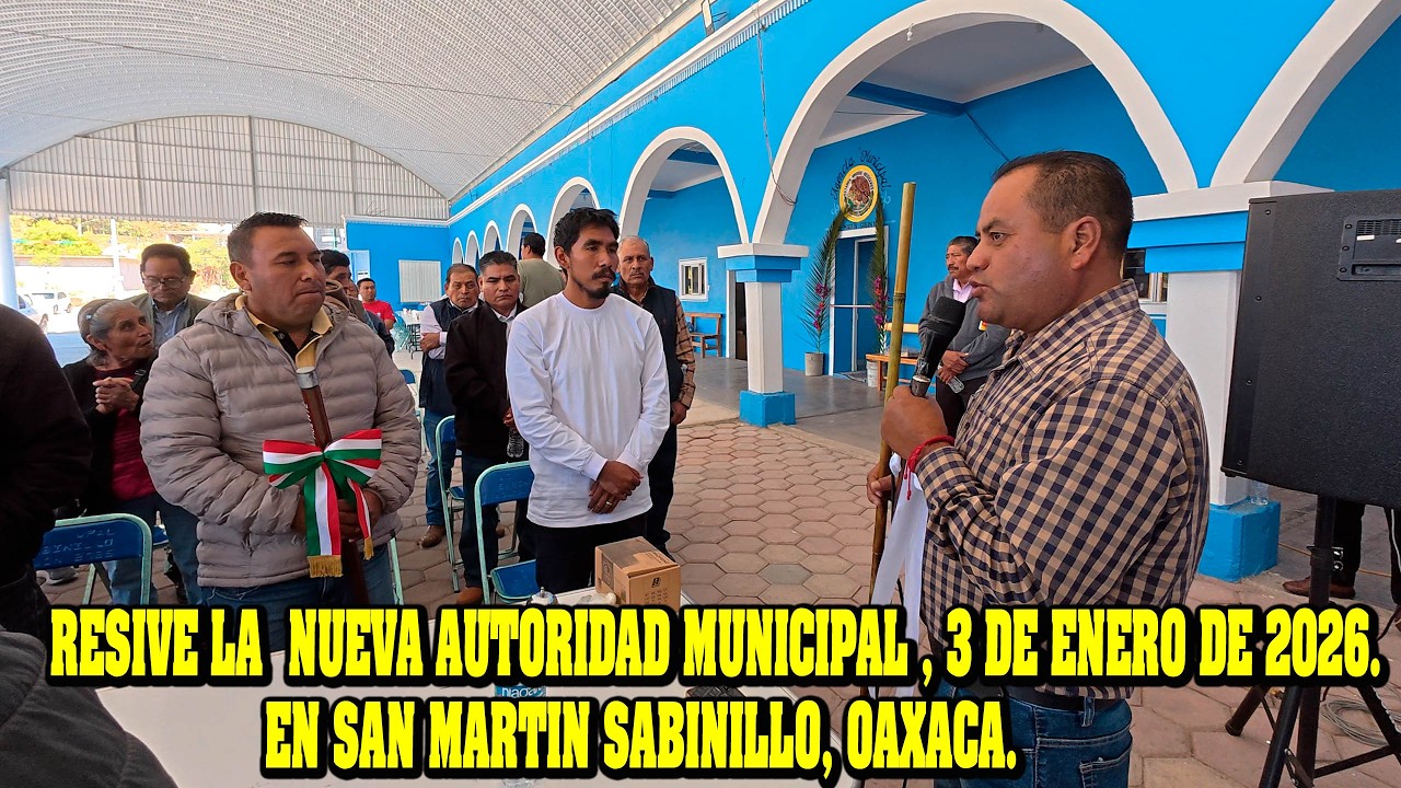 LA NUEVA AUTORIDAD DE SAN MARTÍN SABINILLO, RESIVE EL BASTÓN DE MANDO, PARA ESTE 2026.