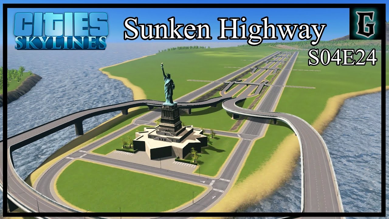 Cities: Skylines How to Build a Sunken Highway No Mods Vanilla PS4 New Brighton Let's Play S04E24