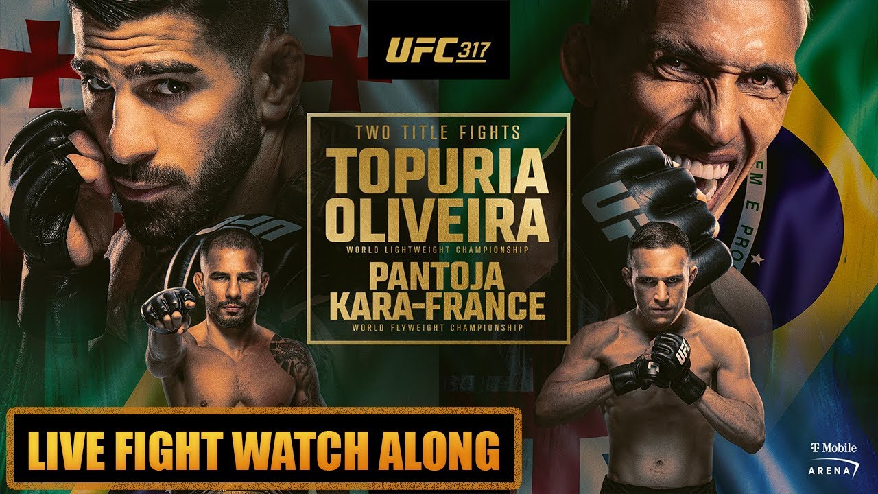UFC 317 Ilia Topuria vs Charles Oliveira Live Fight Watch Along