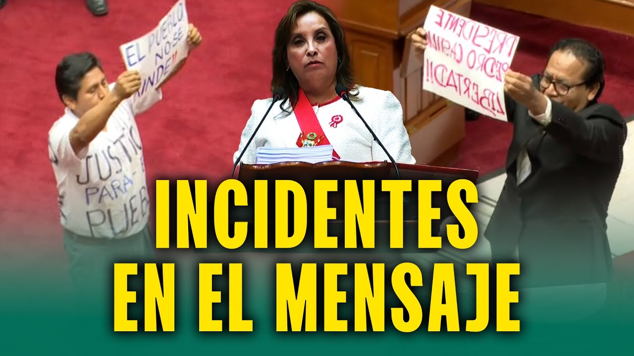 ¡Minutos de tensión! Congresistas protestan y se van en pleno Mensaje a la Nación de Dina Boluarte