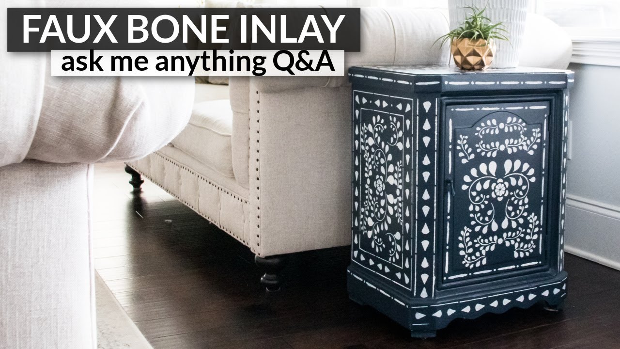 Furniture Makeover With Annie Sloan Faux Bone Inlay Stencil | Ask Me Anything Q & A