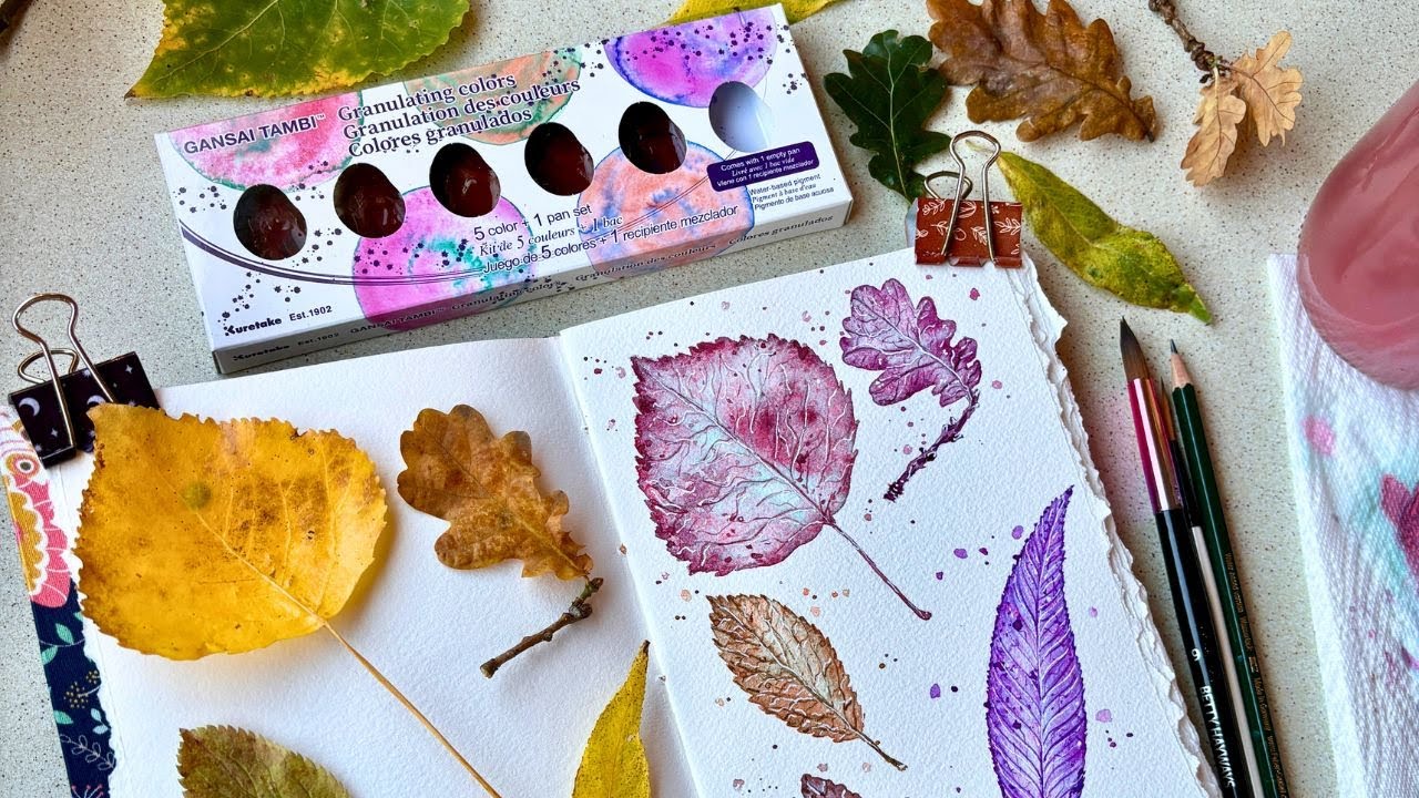 Trying Kuretake Granulating Watercolours 🍁