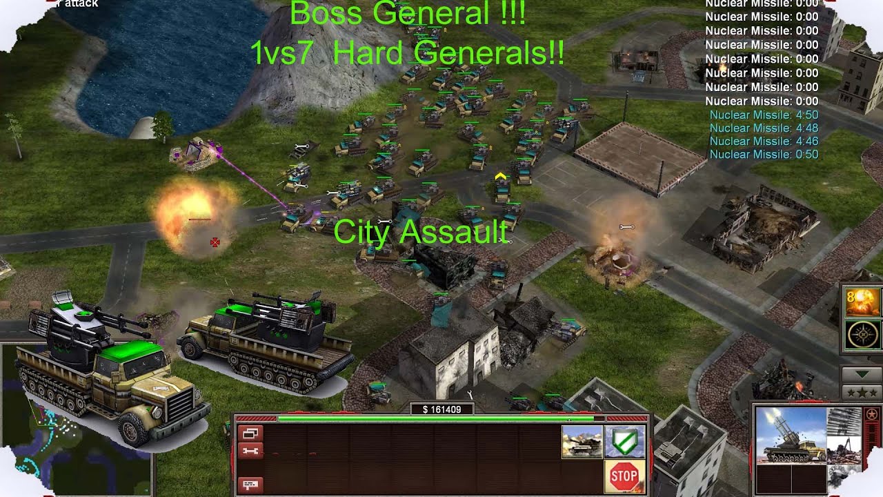 Boss General 1 vs 7 Hard Generals. (City Assault)