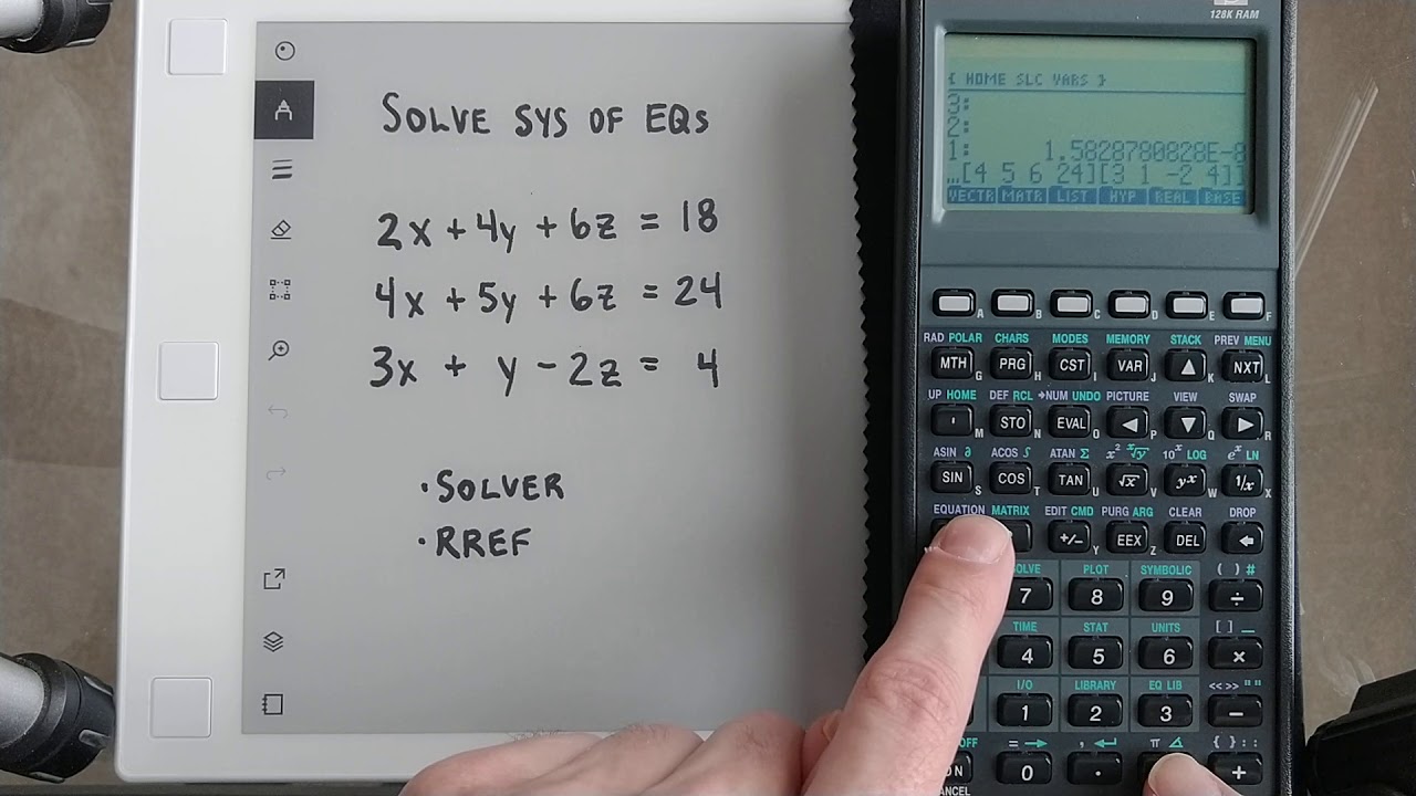 HP 48GX and HP Prime - Solving a system of equations (3 eq, 3 unknowns)