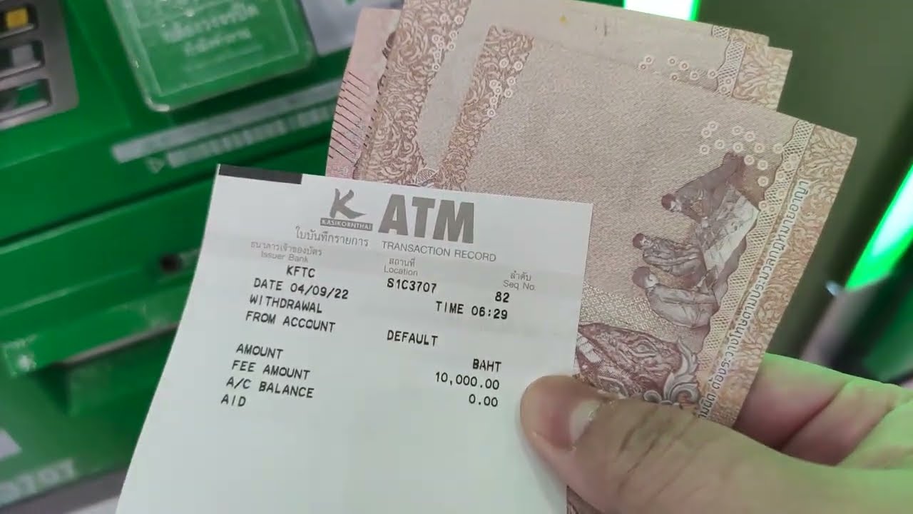 Withdrawing cash from Kasikorn Bank ATM, EXK Card @ Bangkok, Thailand, KBANK