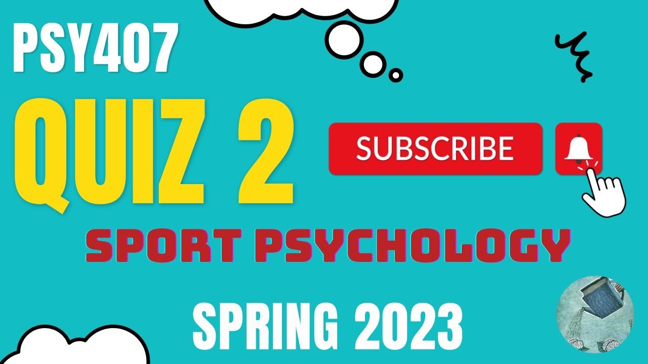 PSY407 || Sport Psychology || Quiz 2 MCQs || Live attempt || Exam Prep