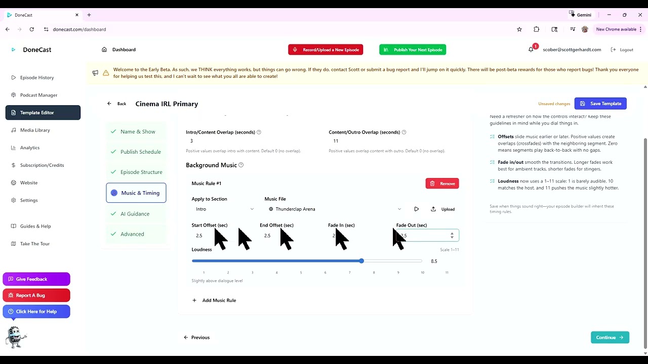 Navigating the Template Editor.