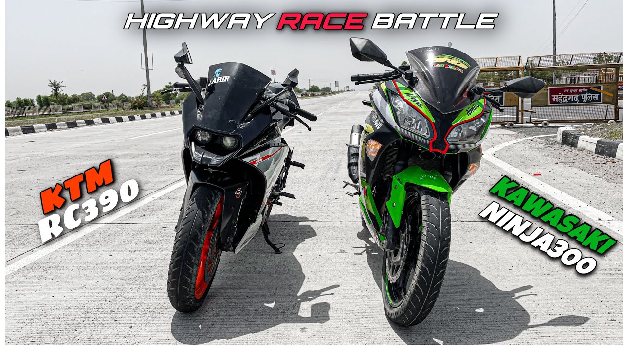 Ktm Rc390 Vs Kawasaki Ninja300 Drag Race | Highway Race Battle