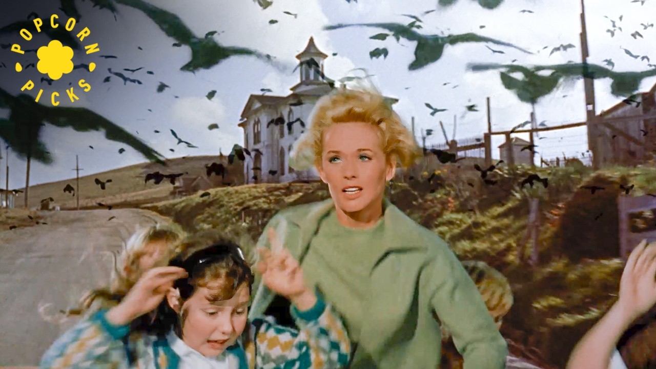 Crows Attack at the Schoolhouse (Alfred Hitchcock) | The Birds (1963)
