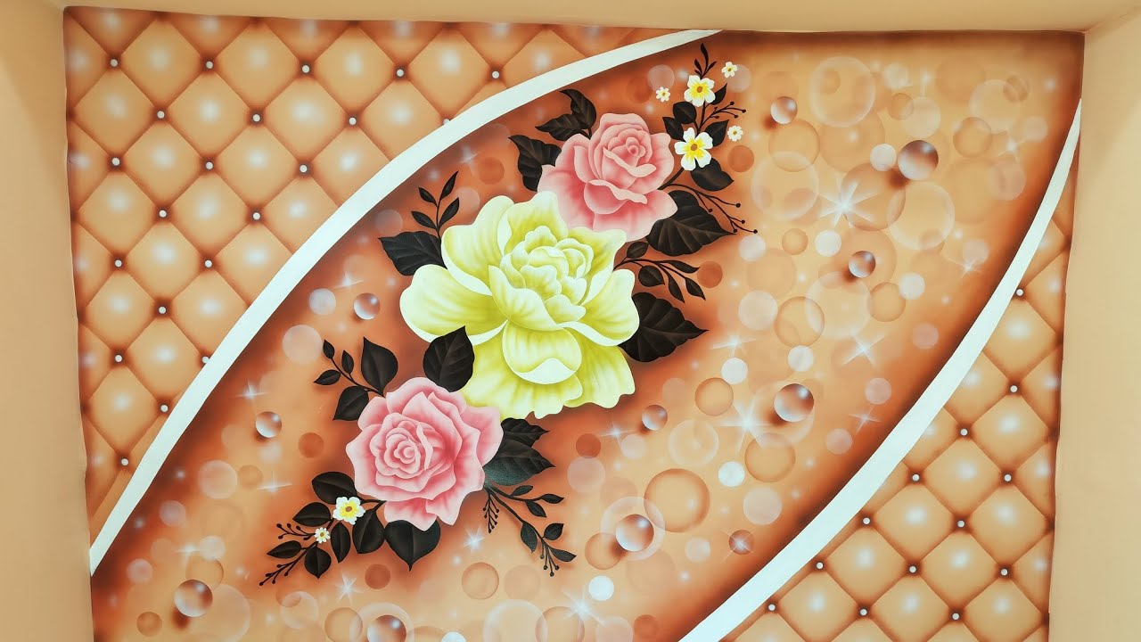 3d wall design #3dwallpainting #living room new wall design #3dflower #wallpaper #home decor #3d art