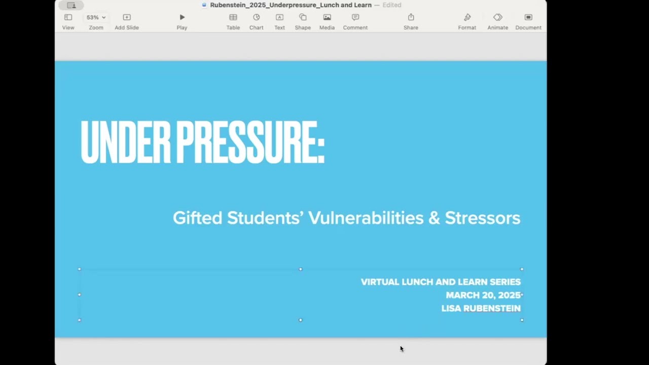 Under Pressure: Gifted Students’ Vulnerabilities & Stressors