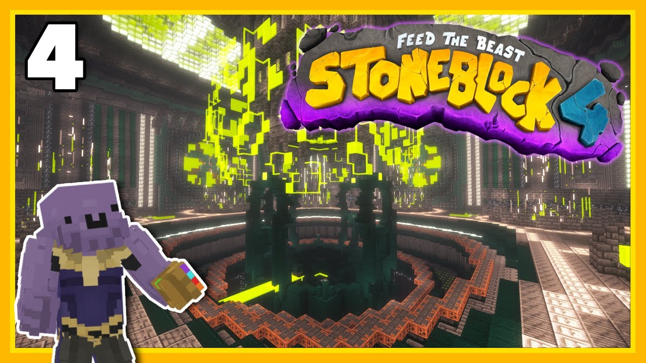 Stoneblock 4 Minecraft Modpack EP 4 | Улучшения мирового движка + Создание головоломок Убежища