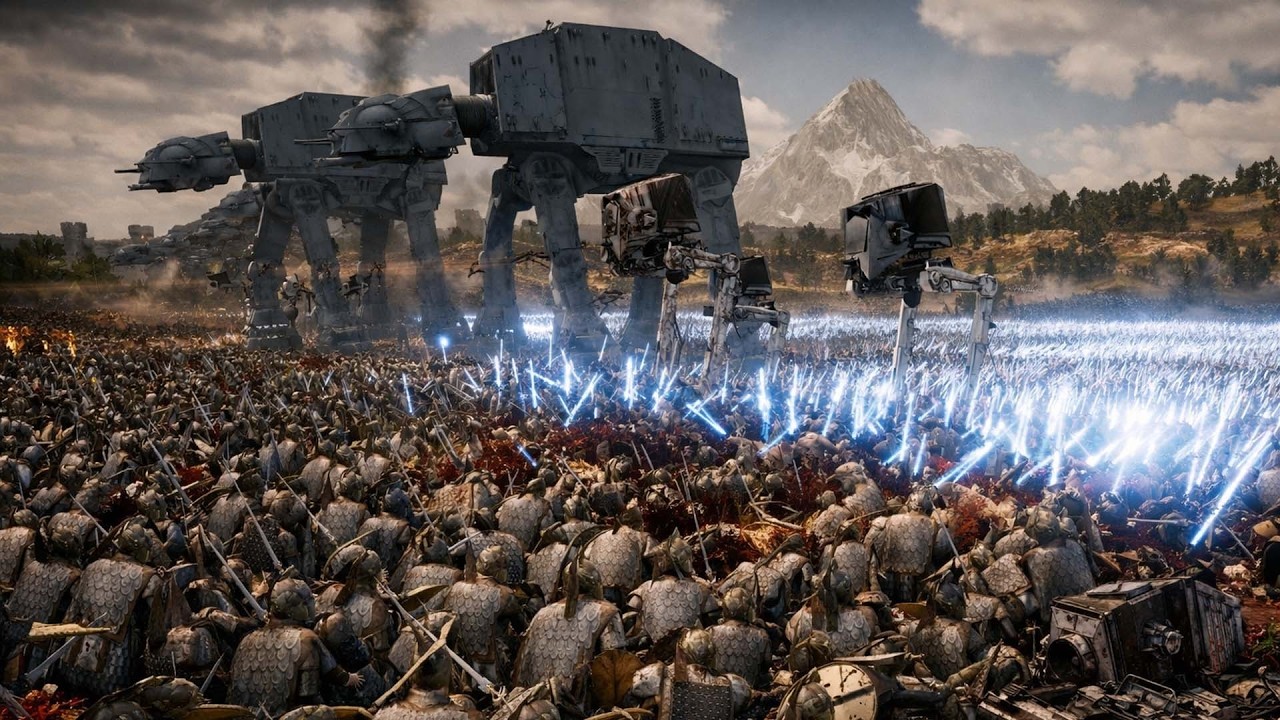 JEDI + VADER VS 6,000,000+ LOTR ARMY — WHO BREAKS FIRST? | UEBS 2