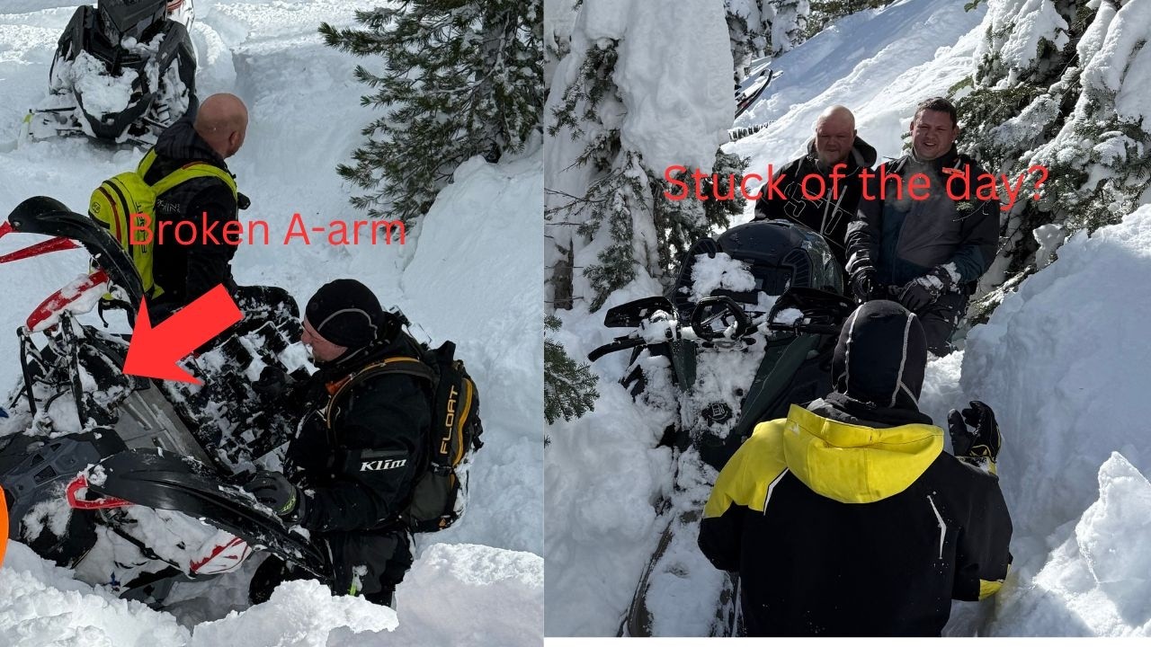 Smashed A arms and lots of shoveling