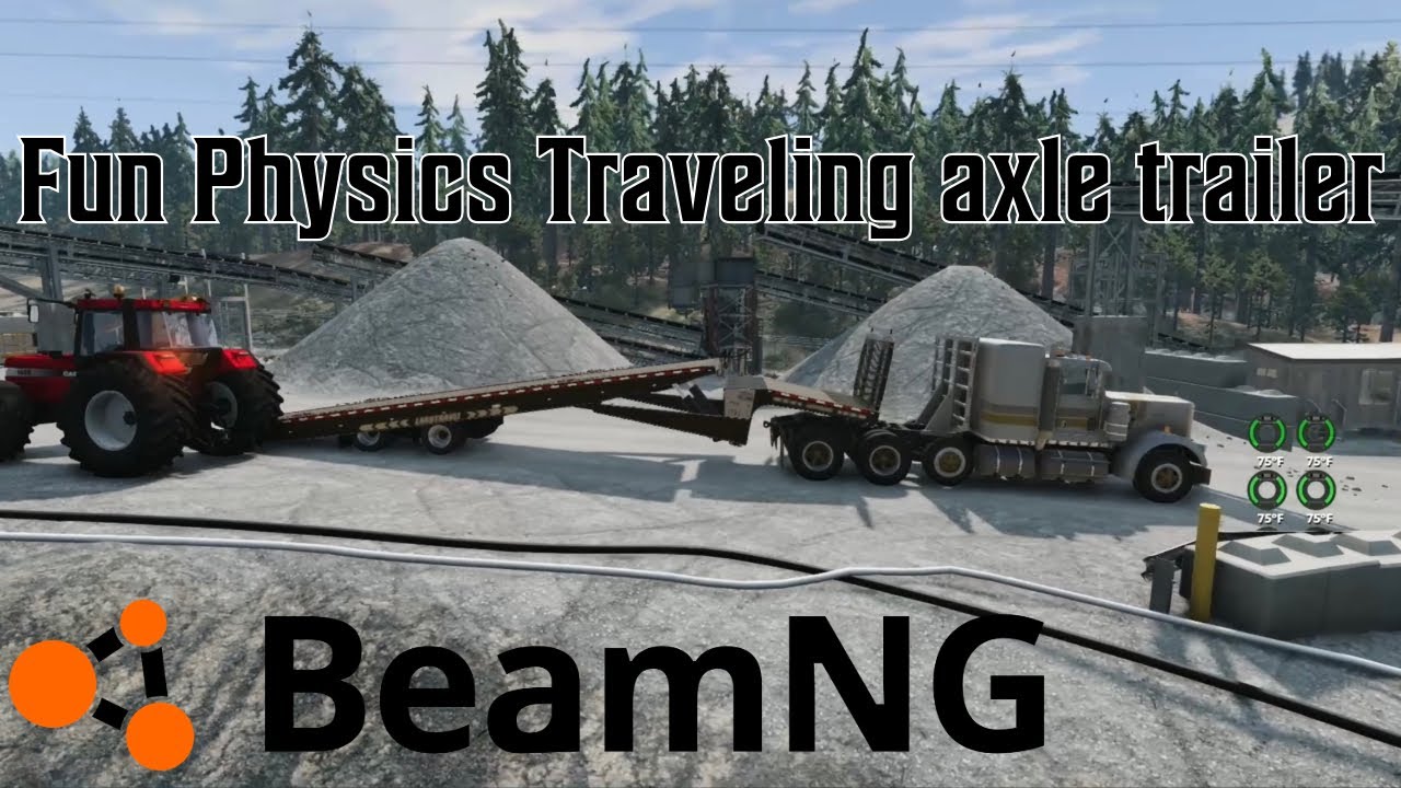 BeamNG Drive Mods: Overloading Fun Physics LandTravel Sliding Axle Tilt Trailer with dock leveler
