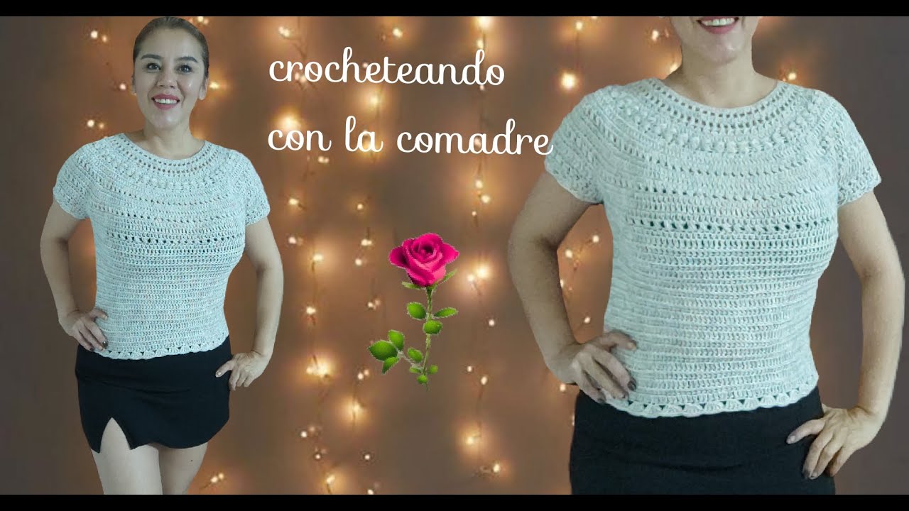 ⭐⭐⭐⭐⭐TUTORIAL BLUSA CONFETI A CROCHET FACIL Y RAPIDO CON LA COMADRE