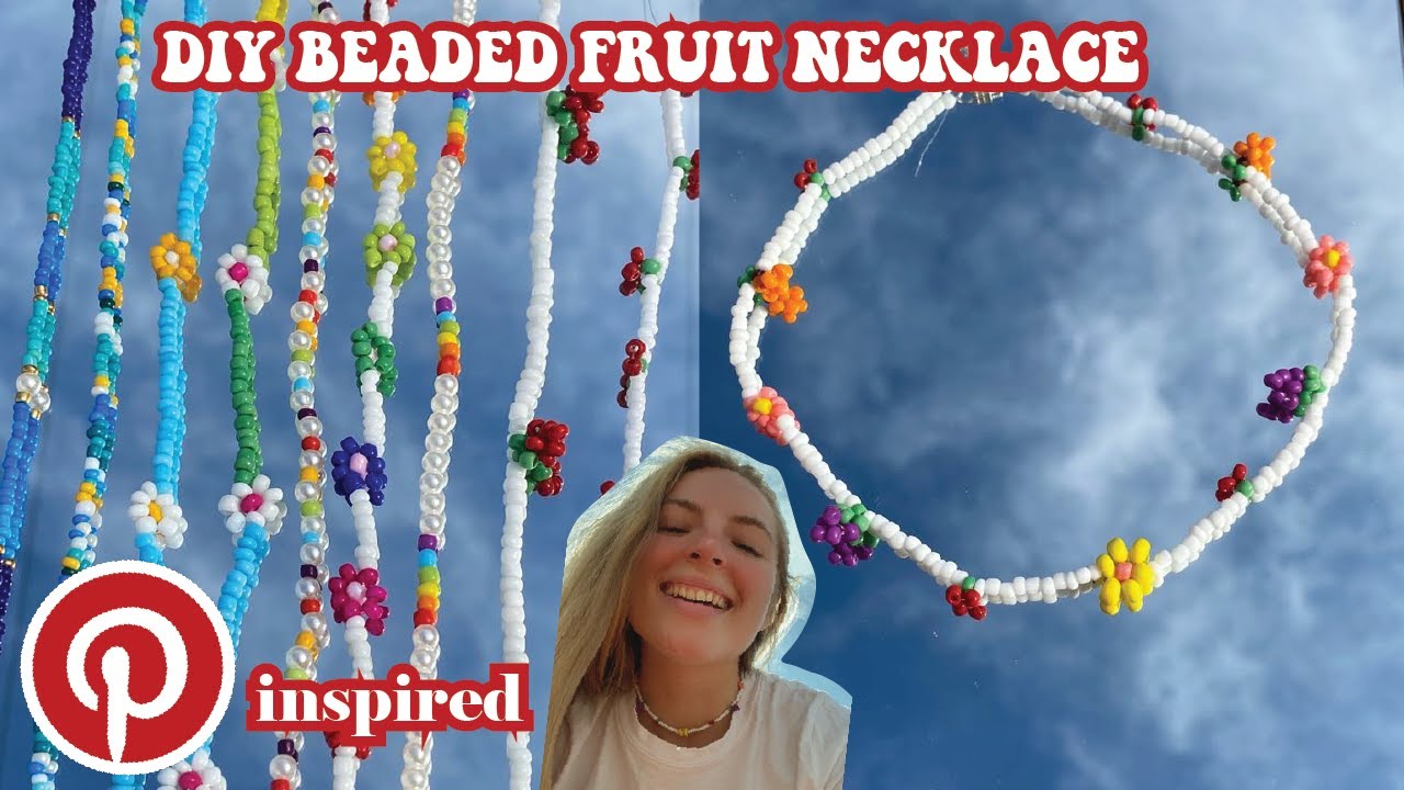 making DIY beaded necklace with fruit cause they're the new pinterest + tiktok trend