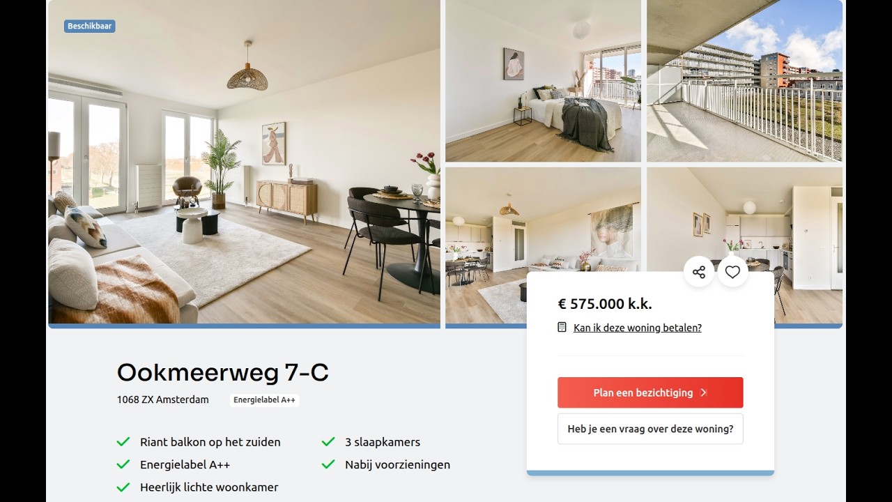 Te koop: Ookmeerweg 7 C, Amsterdam - Hoekstra en van Eck Makelaars - Méér Makelaar