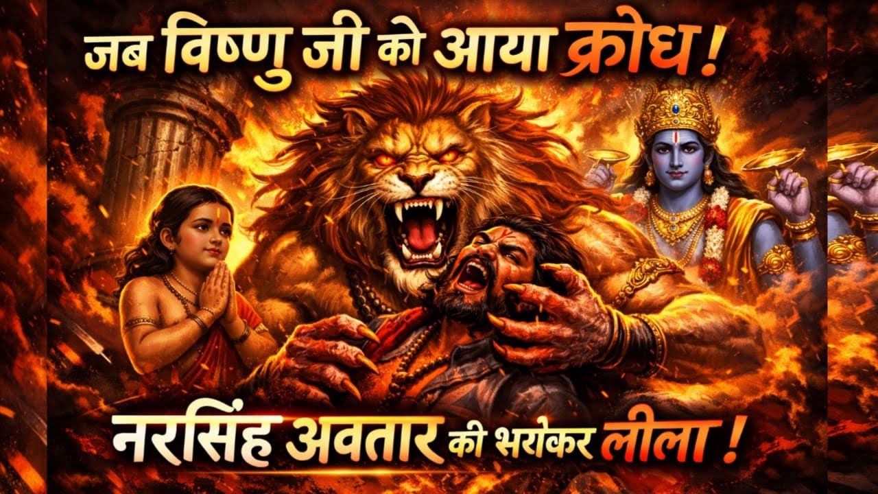 भगवान विष्णु का उग्र और अद्भुत अवतार — नरसिंह। #narshingh #trending #vishnuji #spiritualawakening 