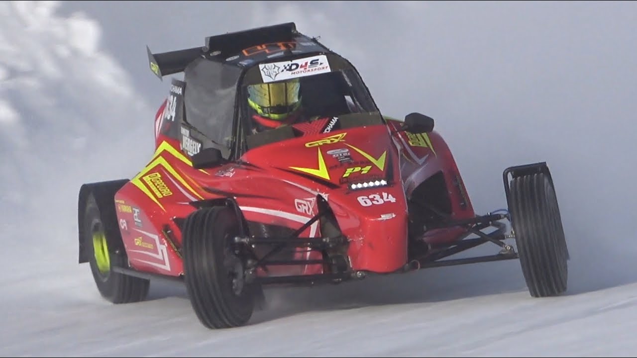 16.000rpm Kart Cross racing at Ice Track! - Buggies with 600cc MotorBike Engine!