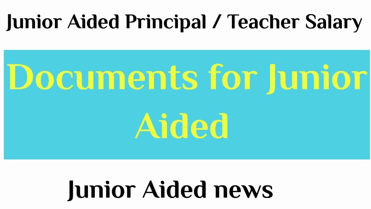 Important Documents | Junior Aided Teacher vacancy 2021| Documents verification | Junior Aided News