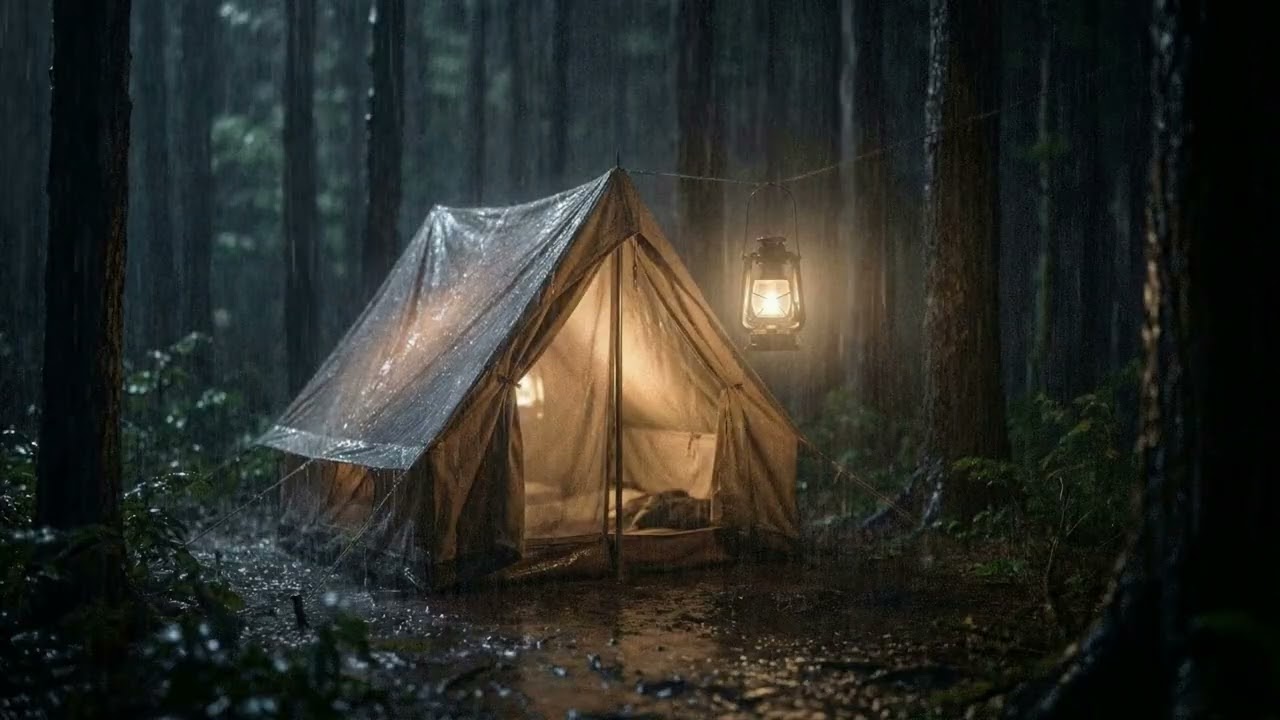 Rain in a Cozy Forest Tent Relaxing Rain Sounds for Sleep, Study & Deep Relaxation