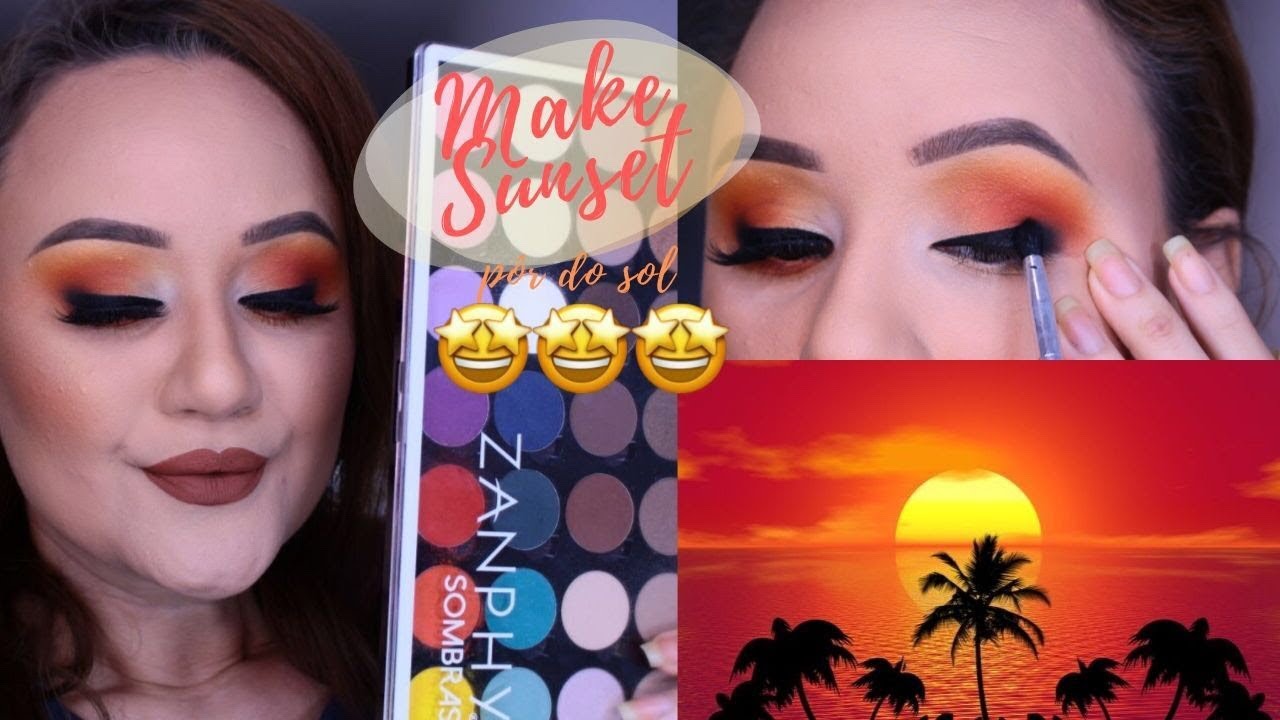 Maquiagem Pôr do Sol - Make Sunset com paleta Zanphy | Sunset Makeup
