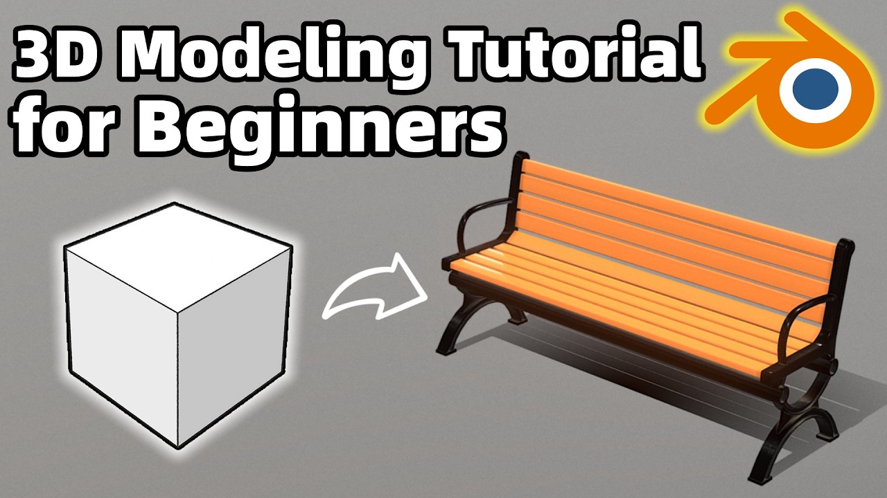 Blender Beginner Tutorial – Model a Park Bench from a Cube in 15 Minutes!