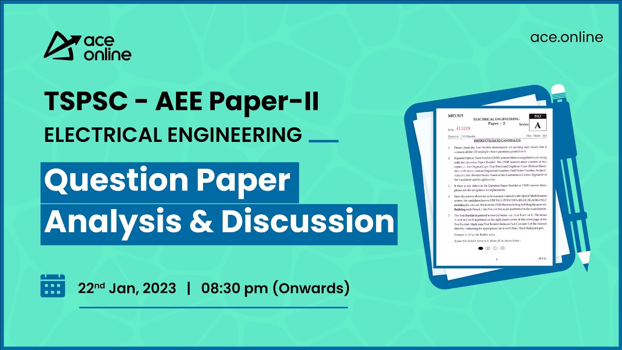 TSPSC-AEE Paper-II - Question Paper Analysis & Discussion | Electrical Engineering | ACE Online