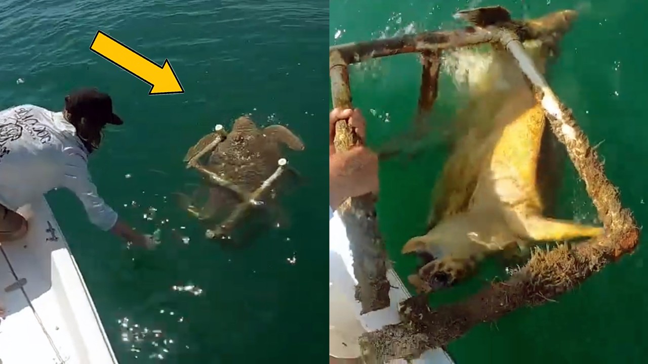 Ужасно! МОРСКАЯ ЧЕРЕПАХА Застряла в Пляжном Стуле из ПВХ 🐢 Спасенные Морские Животные #34