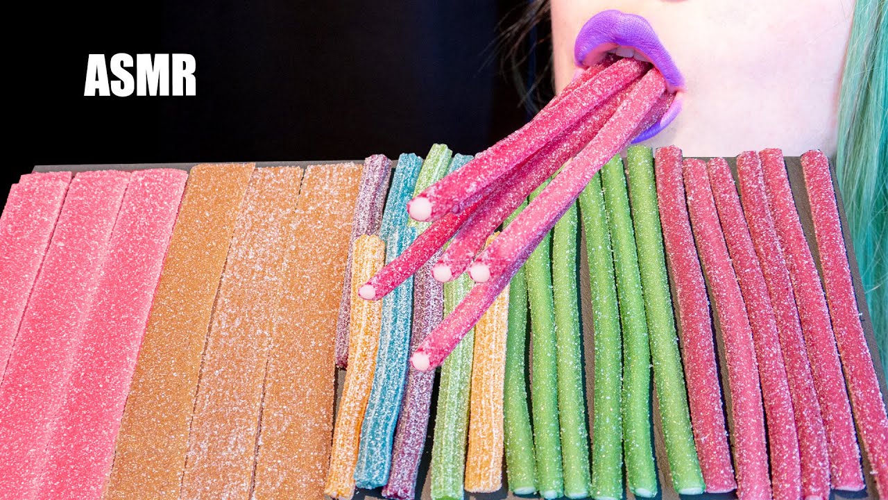 ASMR: FILLED SUGAR STICKS, SPIDER LEGS, SOUR STRIPES | Candy Shop Platter 🌈🍭 [No Talking|V]😻
