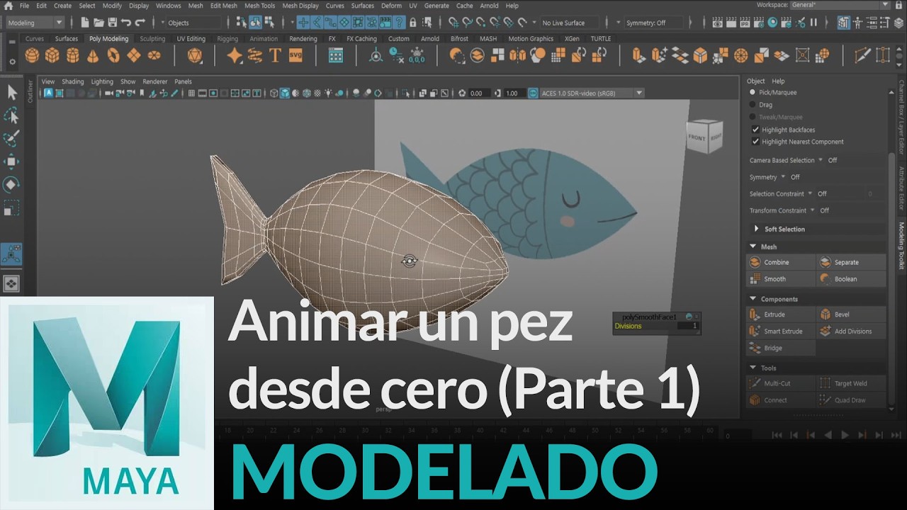 Animar un pez en Maya desde cero (Parte 1 de 4) - Modelado