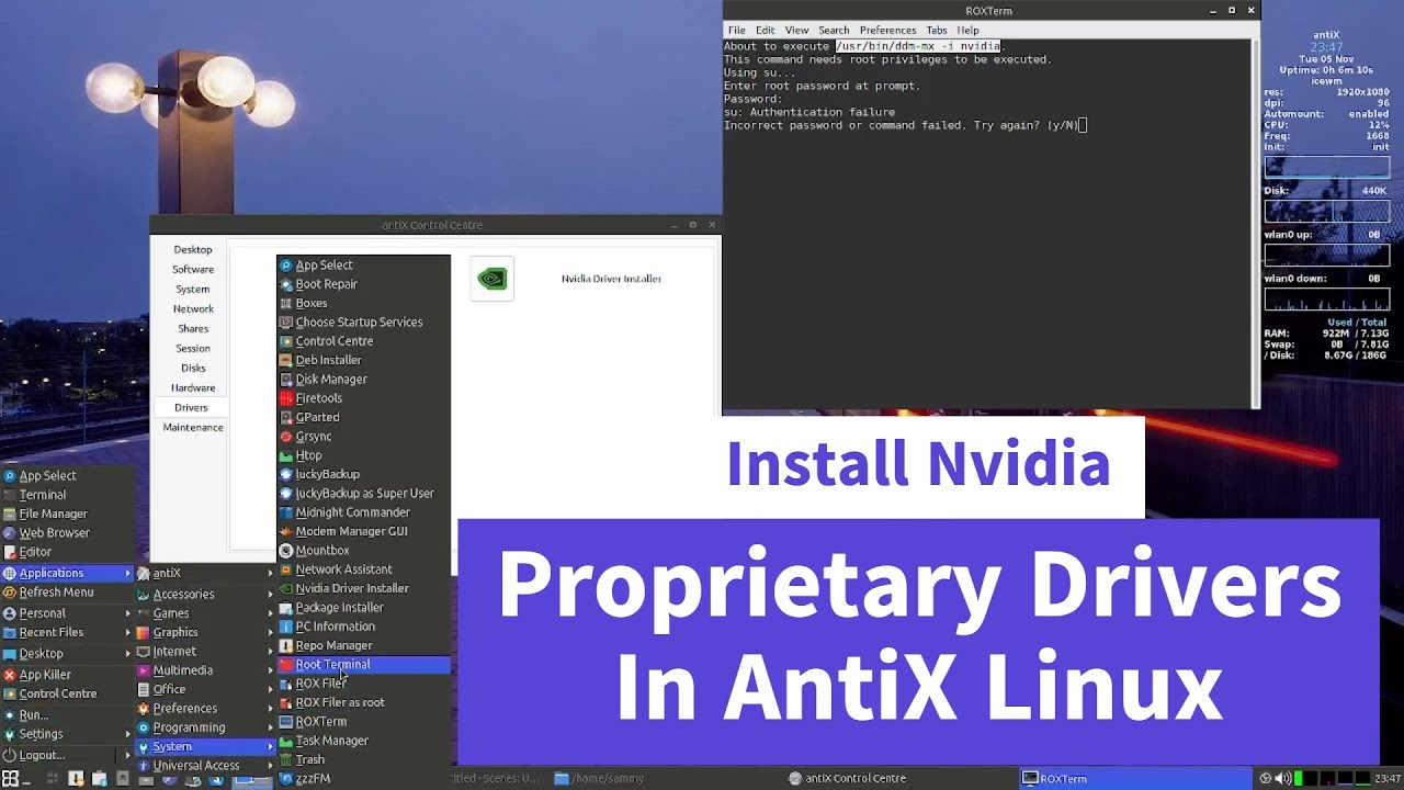 Install Nvidia Proprietary Drivers In AntiX Linux