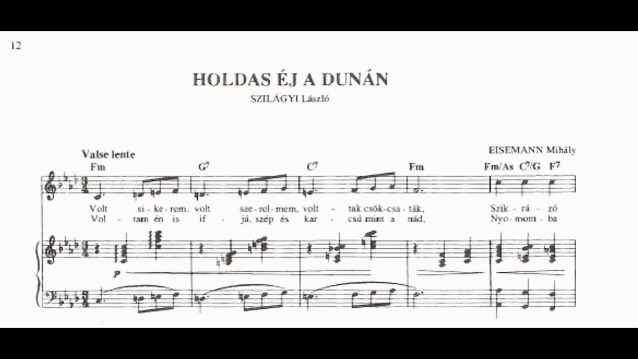 Holdas éj a Dunán - piano accompaniment