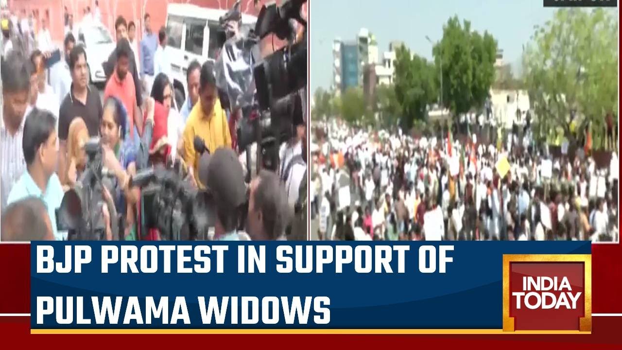 Watch: BJP Stages Massive Stir Against Gehlot In Jaipur | Pulwama Widows Stir