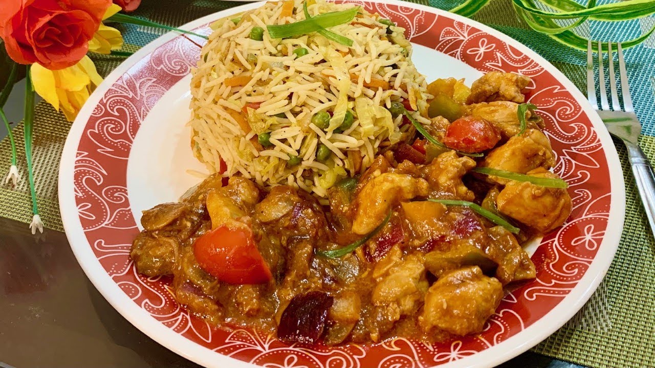 Fried Rice with Sweet & Sour Chicken |Tastier & Healthier Than Restaurant/ Take-Out