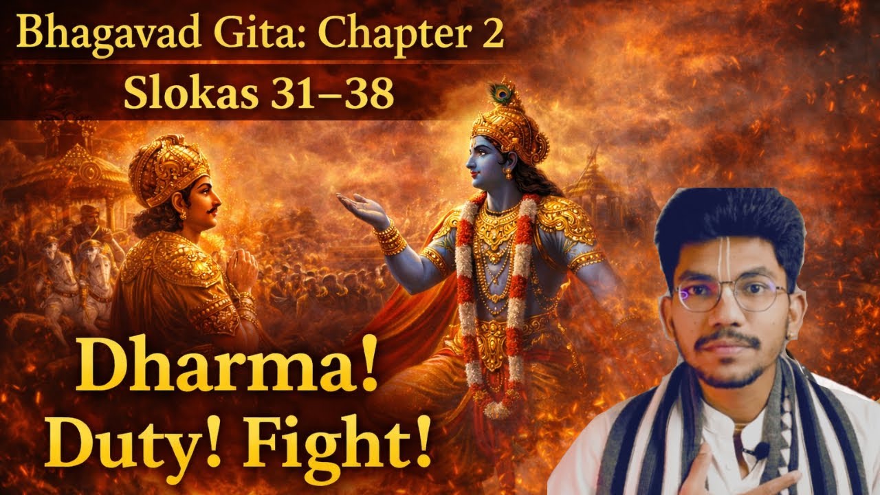 భగవద్గీత తెలుగులో | Bhagavad Gita Chapter 2 Slokas 31–38 | క్షత్రియ ధర్మం Explained #iskcon