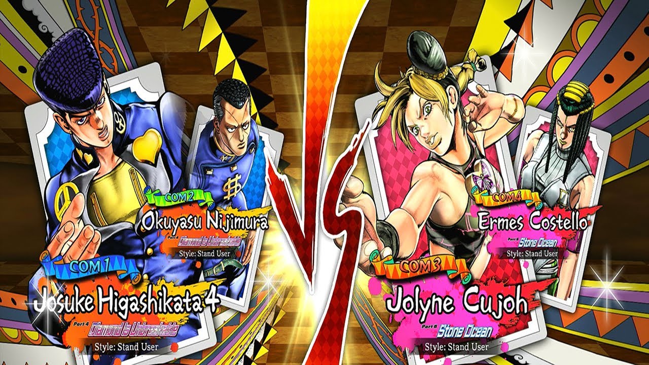 Jojo EOH Josuke and Okuyasu vs Jolyne and Ermes